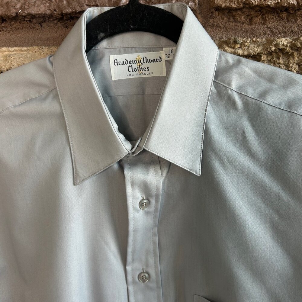 Academy Awards Clothing Vintage 90s Gray Dress Shirt Size 16 32-33 - Picture 6 of 7